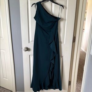 Elegant Teal One-Shoulder Dress